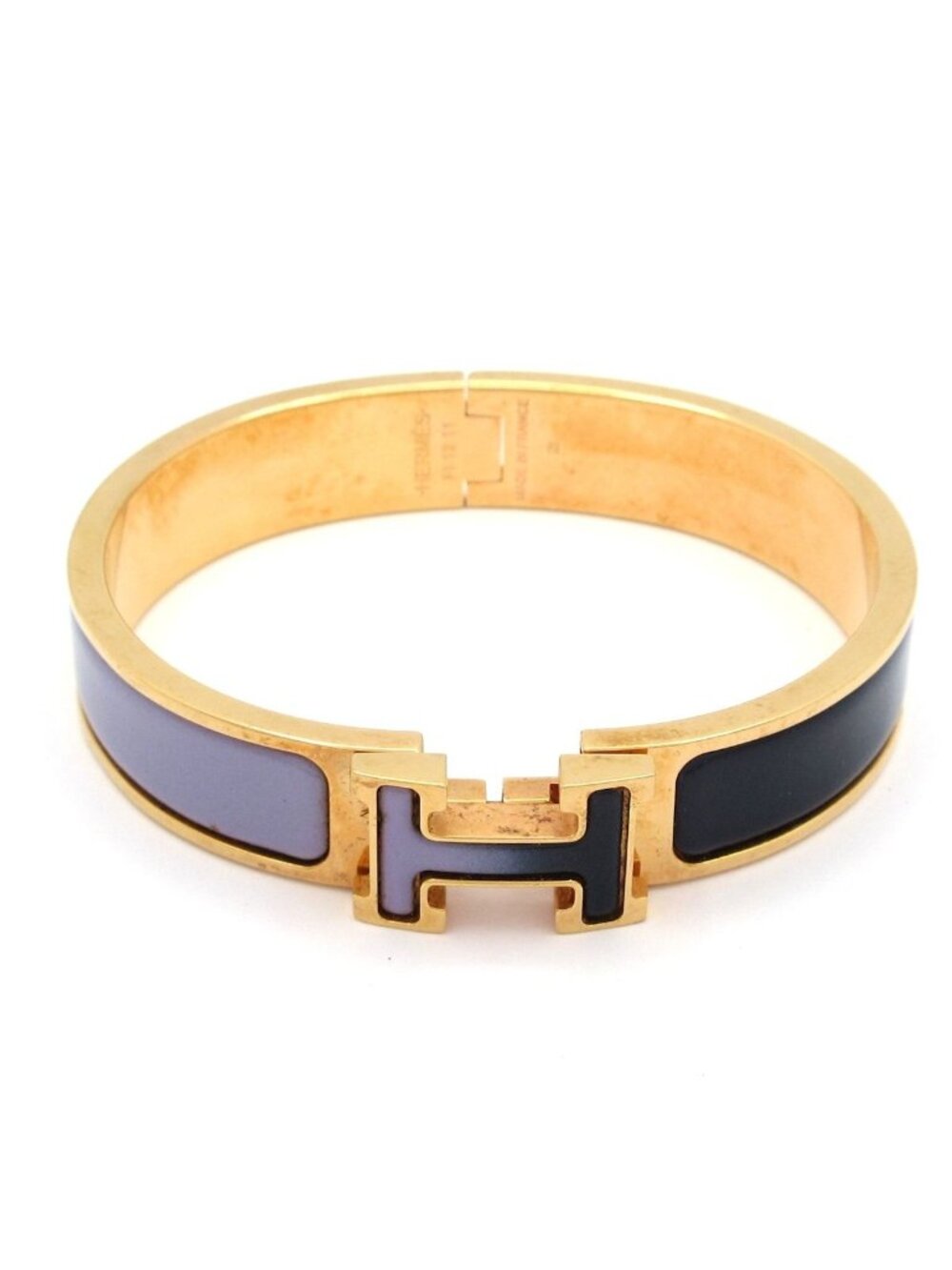 Hermes Bangle Click Gold Navy Light Purple Bracelet
